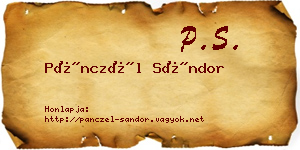 Pánczél Sándor névjegykártya